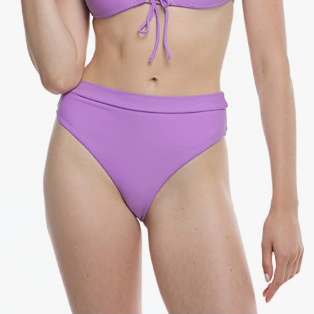 Body Glove Marlee High Waist Bikini Bottom Purple NWT Cheeky Size M